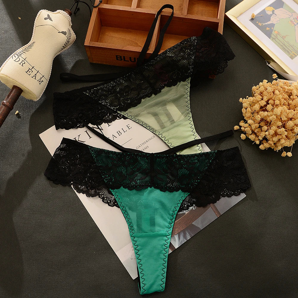 Manufacturers Direct Wholesale Europe US Sexy Lace T Pants Fashion Breathable Mesh Low-Rise Ultra-Thin Eco-Friendly Bikini