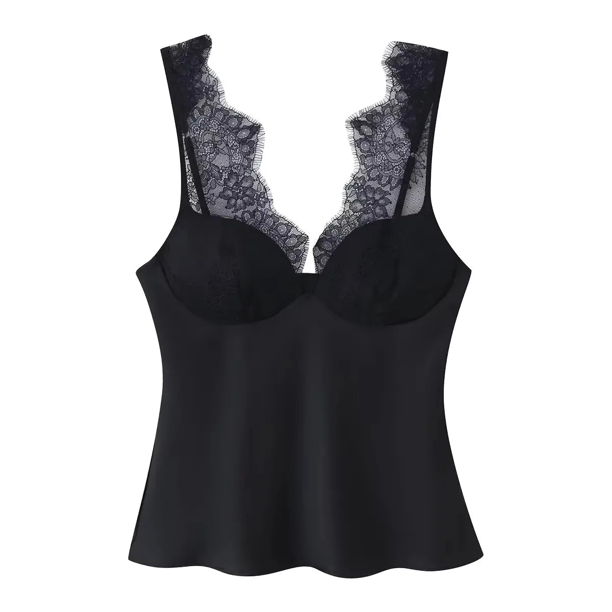 TOUCH WAY Women 2025 Summer Breathable Sweet Lace Twill Texture Tank Tops V-Neck Vintage Backless Camis Chic Solid Pattern 100%