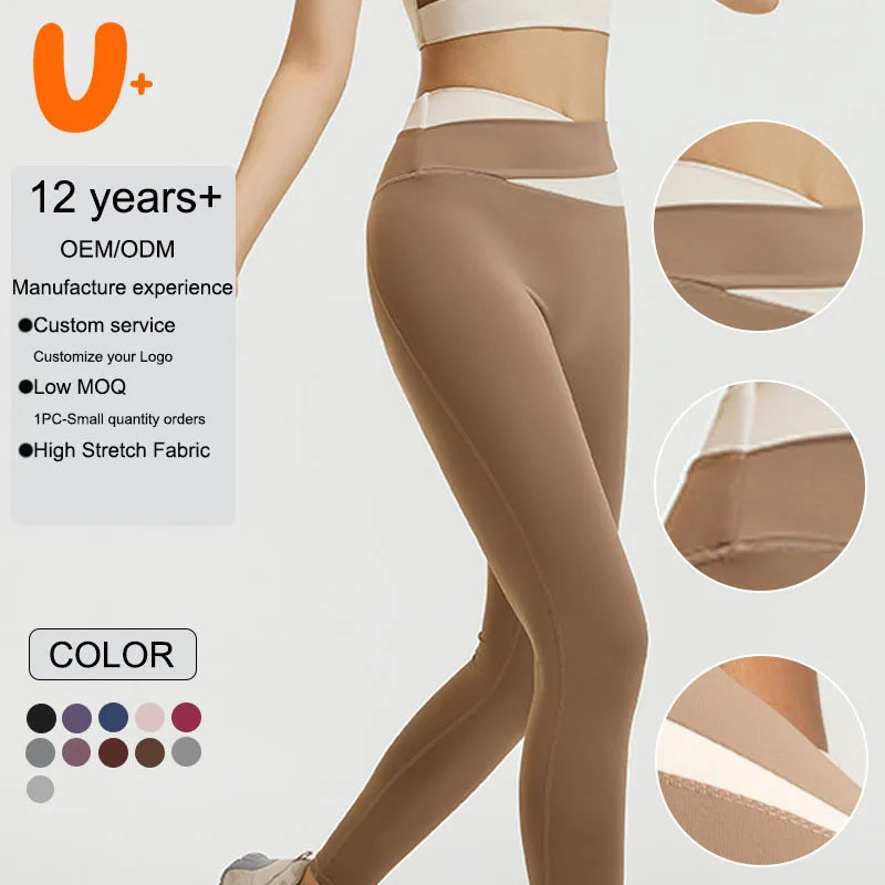Manufacturer Print Tummy Control Naked Feel Butt Lifting Women Leggings Yoga Pants Active Fitness Tights Women's Yoga Leggings