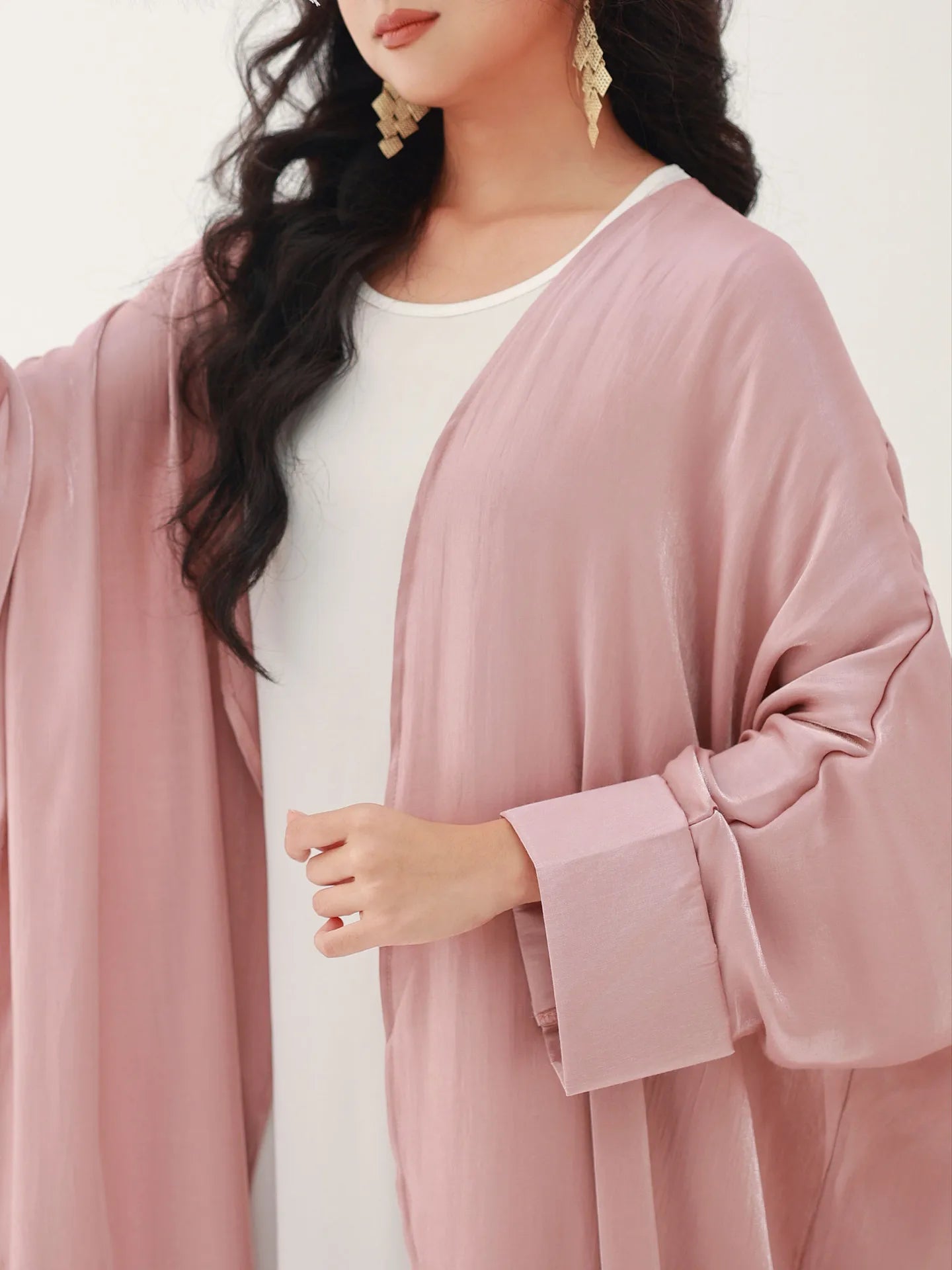 Ramadan Open Abaya Kimono for Women Long Dress Cardigan Muslim Dubai Arabic Party Ramadan Kaftan Gown Jalabiya Islamic Clothing
