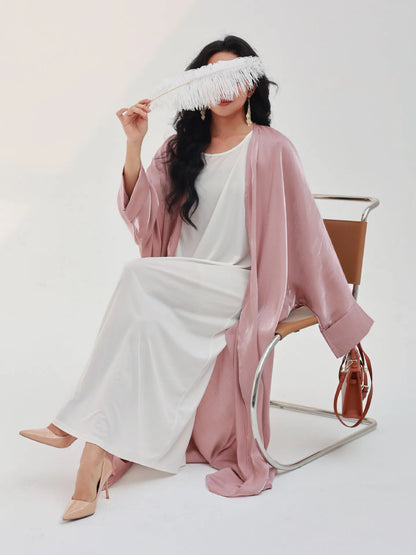 Ramadan Open Abaya Kimono for Women Long Dress Cardigan Muslim Dubai Arabic Party Ramadan Kaftan Gown Jalabiya Islamic Clothing