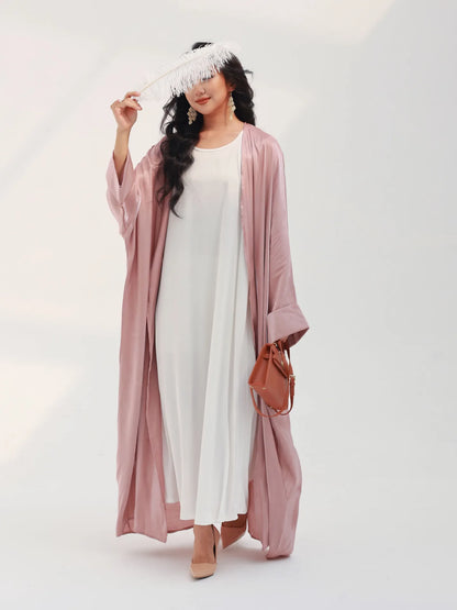 Ramadan Open Abaya Kimono for Women Long Dress Cardigan Muslim Dubai Arabic Party Ramadan Kaftan Gown Jalabiya Islamic Clothing